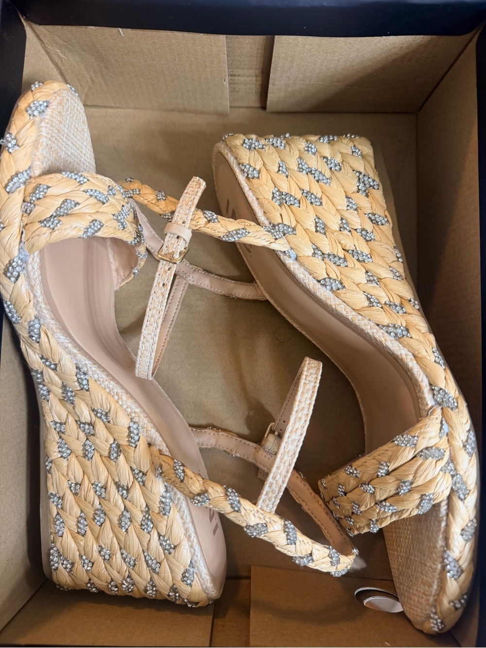 I.N.C. Woven Braided Wedge Sandals in Natural